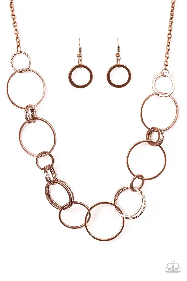 Paparazzi Jewelry Paparazzi Necklace Follow The RINGLEADER Copper Necklaces