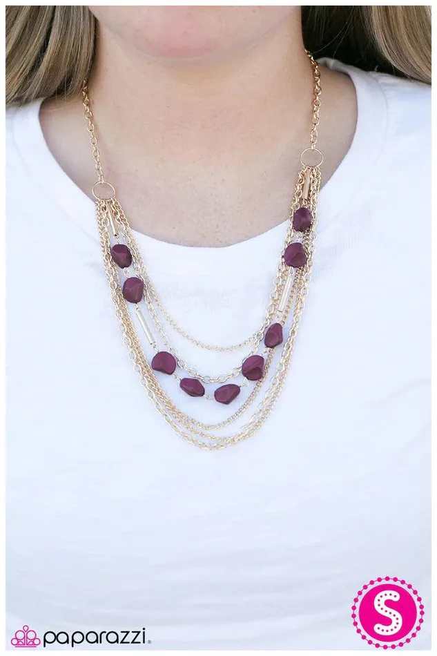 Paparazzi Jewelry Paparazzi Necklace Rock Paper Scissors Purple Necklaces