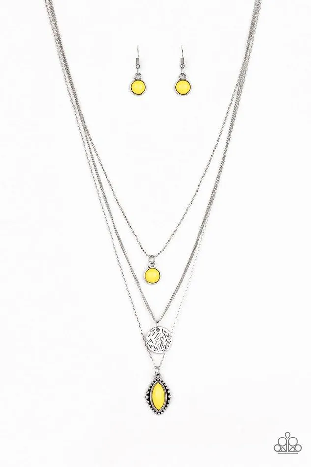 Paparazzi Jewelry Paparazzi Necklace Tide Drifter Yellow Necklaces