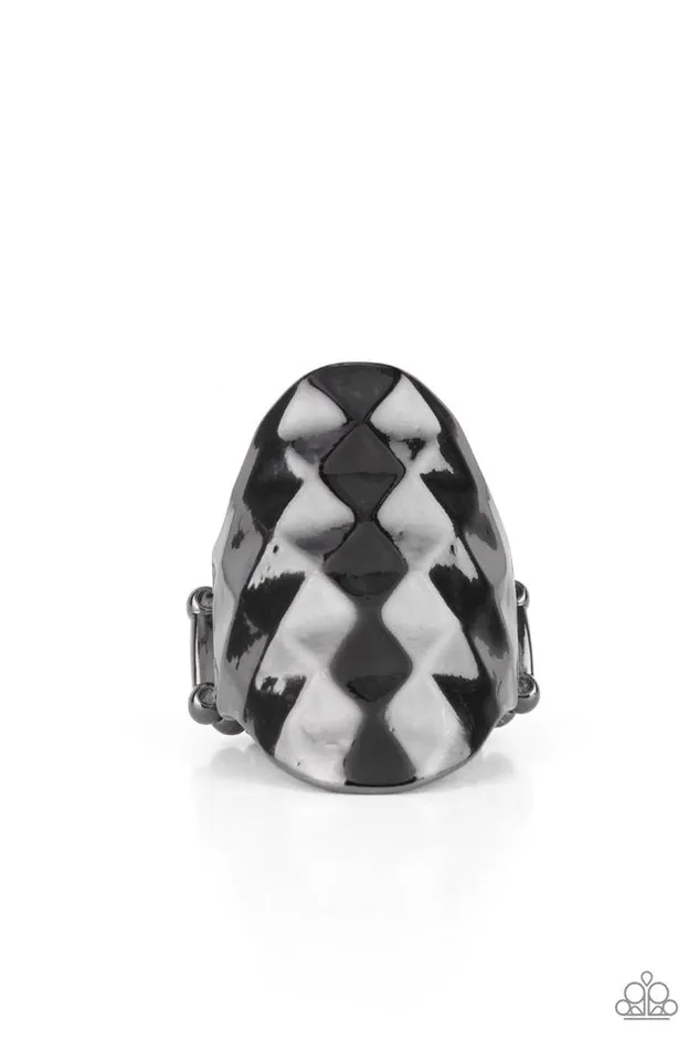 Paparazzi Jewelry Rings Paparazzi Ring Ferociously Faceted Black Paparazzi Jewelry Rings Paparazzi Ring Ferociously Faceted Black