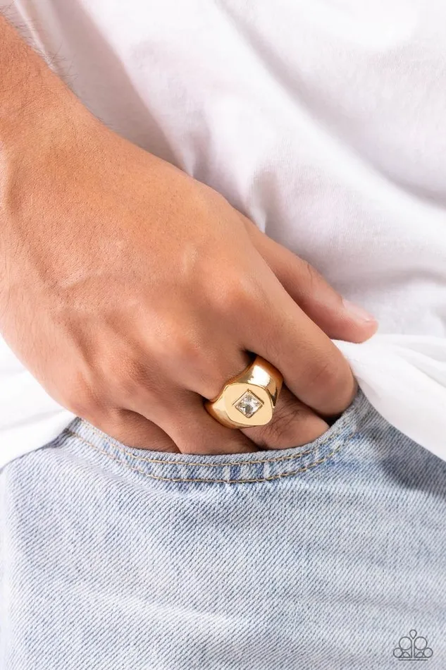 Paparazzi Jewelry Rings Paparazzi Ring Glistening Gamble Gold