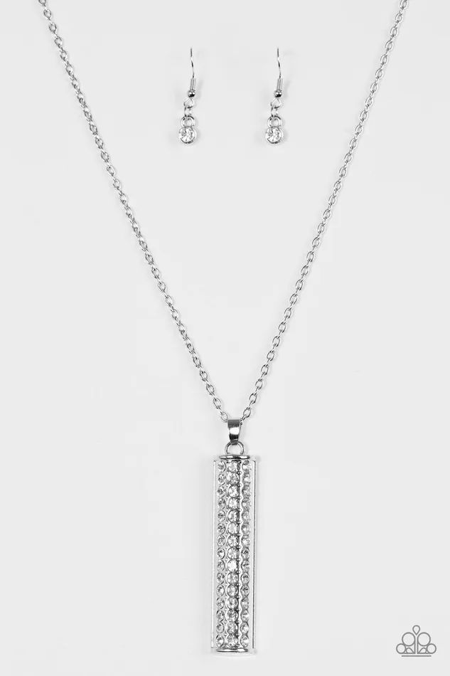 Paparazzi Necklace Big Shot Shimmer White Paparazzi Jewelry Necklaces