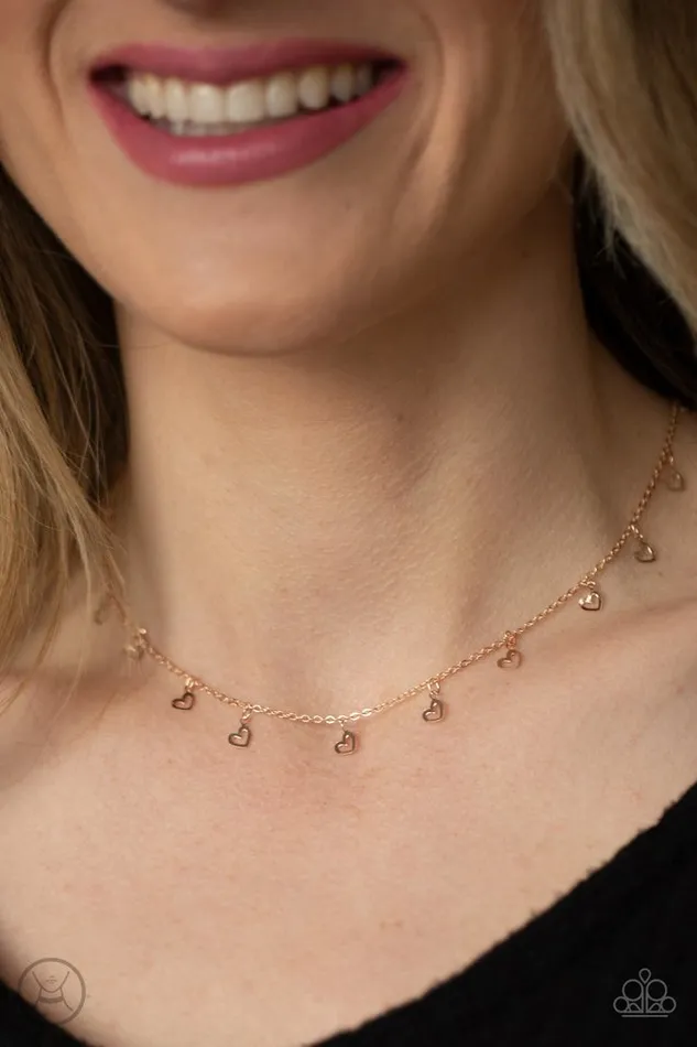 Paparazzi Necklace Charismatically Cupid Rose Gold Paparazzi Jewelry Necklaces