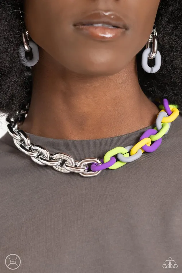 Paparazzi Necklace Contrasting Couture Silver Paparazzi Jewelry Necklaces