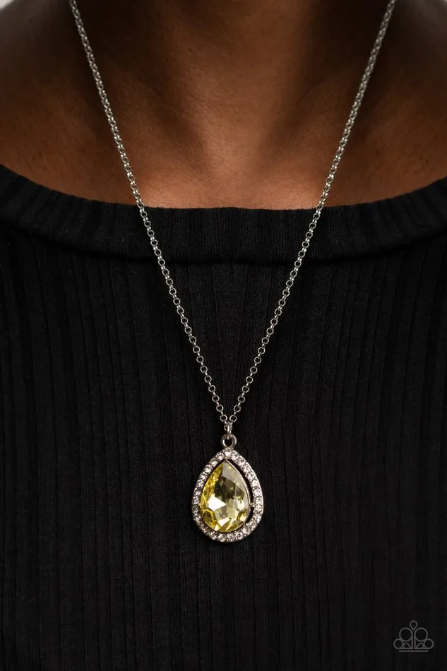 Paparazzi Necklace Duchess Decorum Yellow Paparazzi Jewelry Necklaces