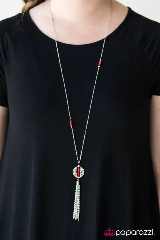 Paparazzi Necklace Extraordinary Explorer Red Paparazzi Jewelry Necklaces