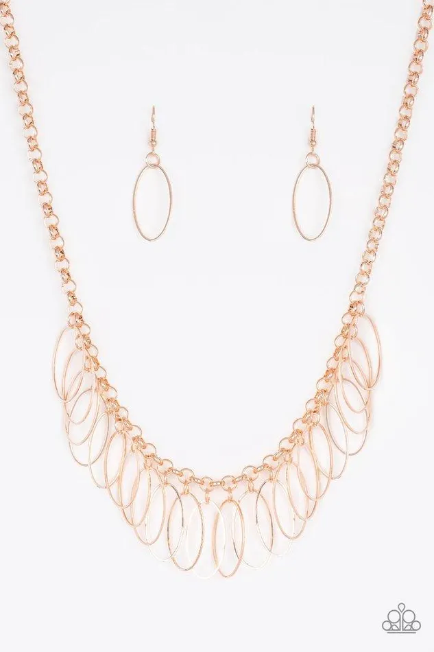 Paparazzi Necklace Fringe Finale Rose Gold Paparazzi Jewelry Necklaces