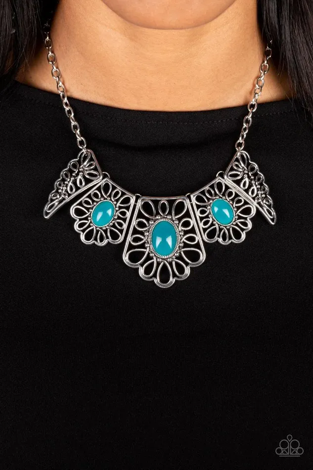 Paparazzi Necklace Glimmering Groves Blue Paparazzi Jewelry Necklaces