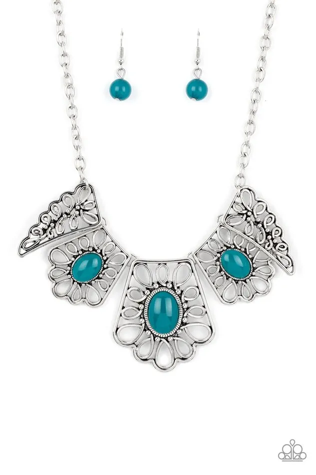 Paparazzi Necklace Glimmering Groves Blue Paparazzi Jewelry Necklaces