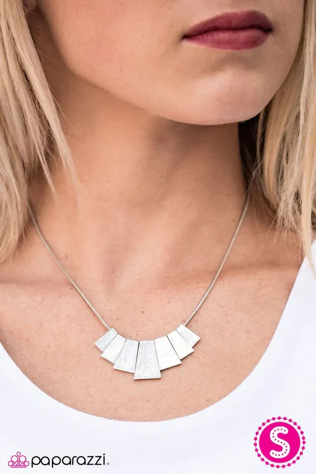 Paparazzi Necklace I Think I CLAN Silver Paparazzi Jewelry Necklaces