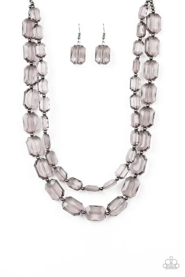 Paparazzi Necklace Ice Bank Black Paparazzi Jewelry Necklaces