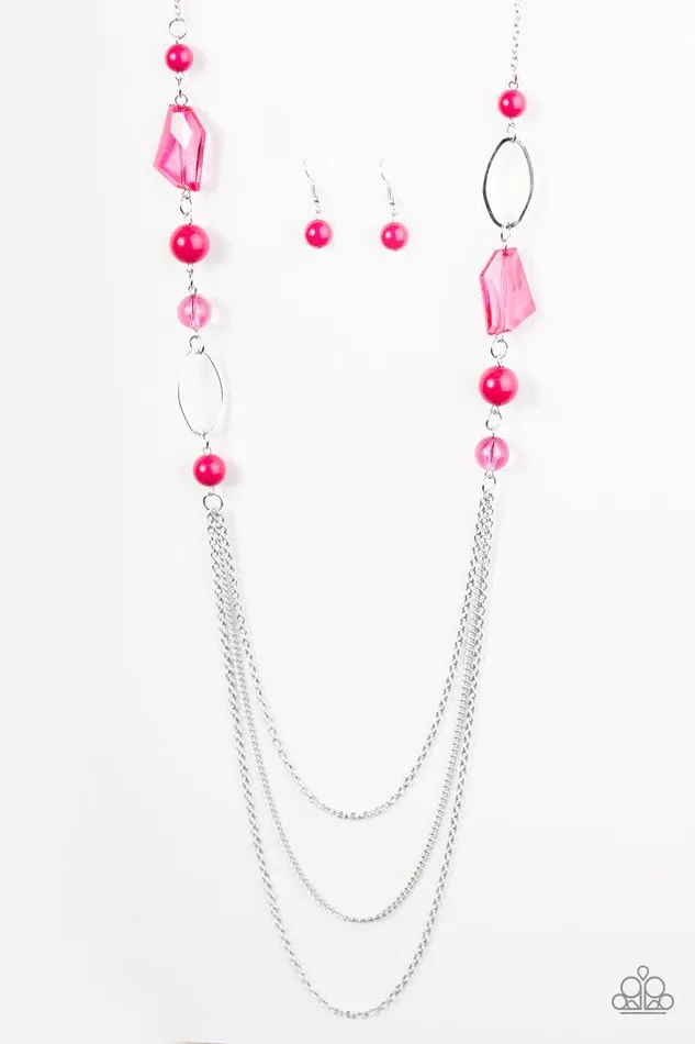 Paparazzi Necklace Jewel Jackpot Pink Paparazzi Jewelry Necklaces