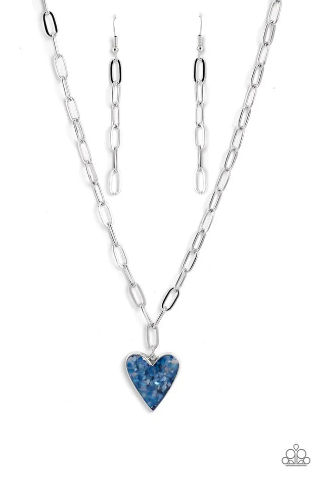 Paparazzi Necklace Kiss and SHELL Blue Paparazzi Jewelry Necklaces