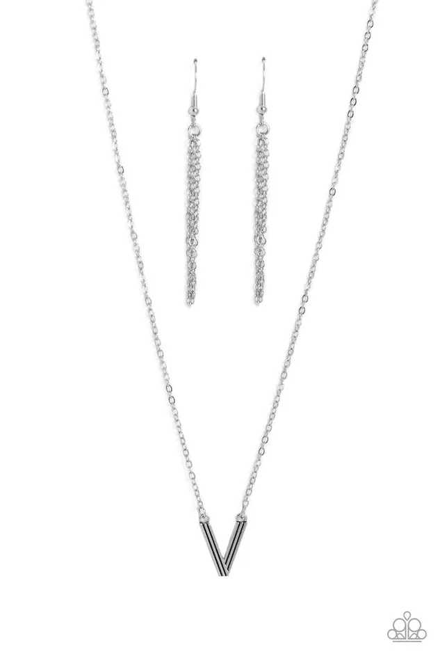 Paparazzi Necklace Leave Your Initials Silver V Paparazzi Jewelry Necklaces Paparazzi Necklace Leave Your Initials Silver V Paparazzi Jewelry Necklaces
