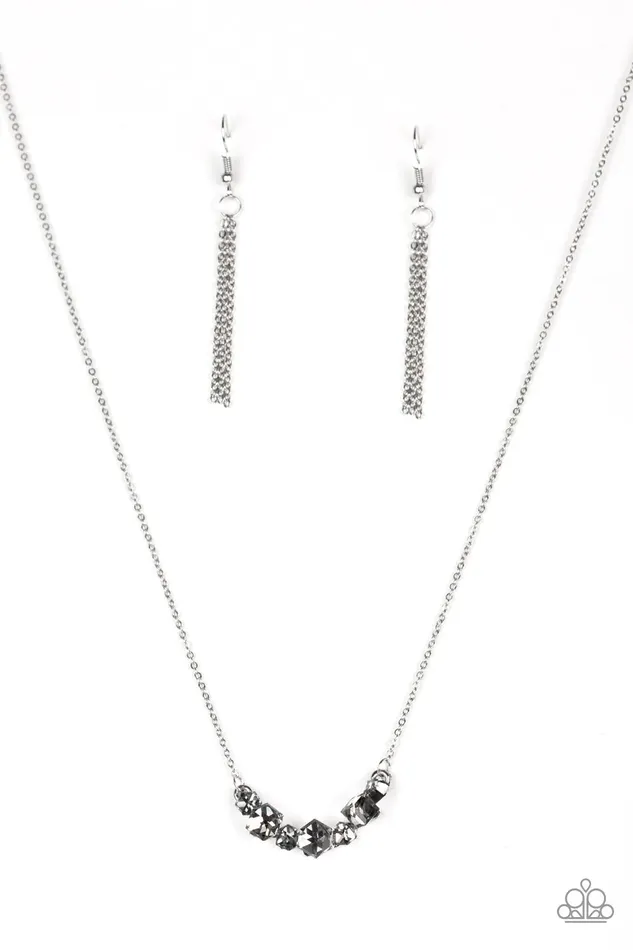 Paparazzi Necklace Loaded Dice Silver Paparazzi Jewelry Necklaces