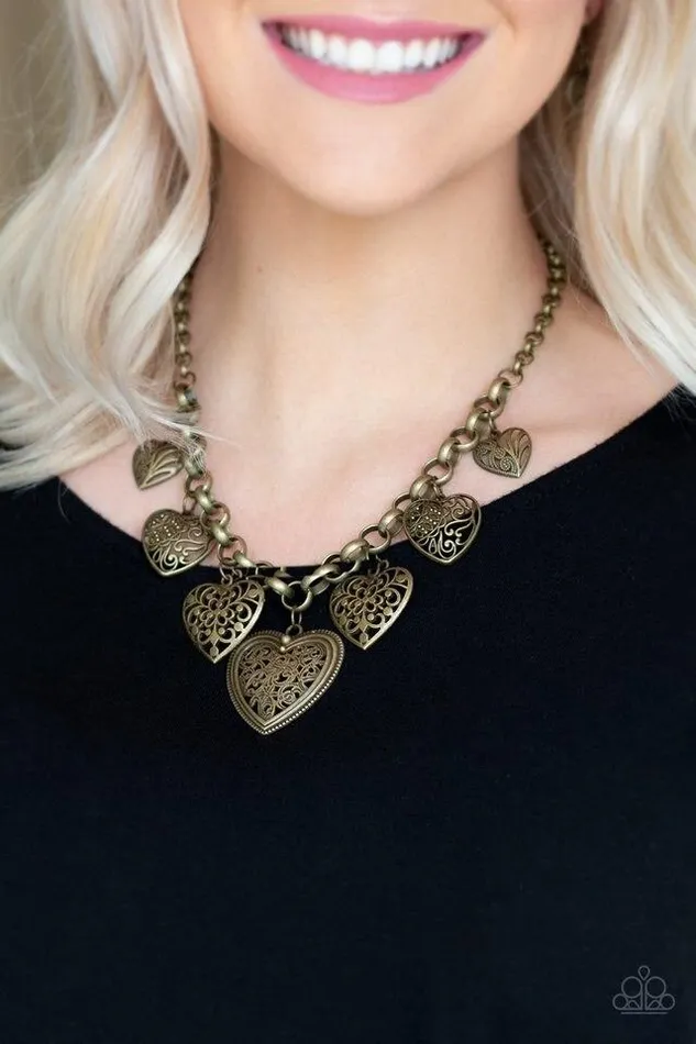 Paparazzi Necklace Love Lockets Brass Paparazzi Jewelry Necklaces