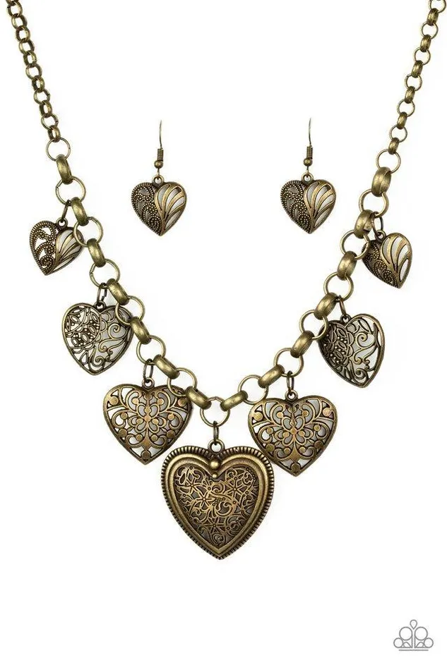 Paparazzi Necklace Love Lockets Brass Paparazzi Jewelry Necklaces