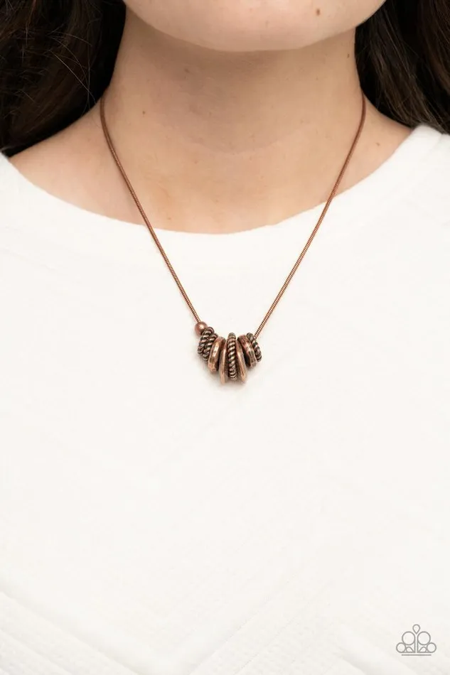Paparazzi Necklace Mechanical Mischief Copper Paparazzi Jewelry Necklaces