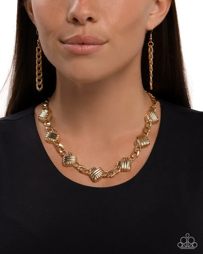 Paparazzi Necklace Mingling Medley Gold Paparazzi Jewelry Necklaces