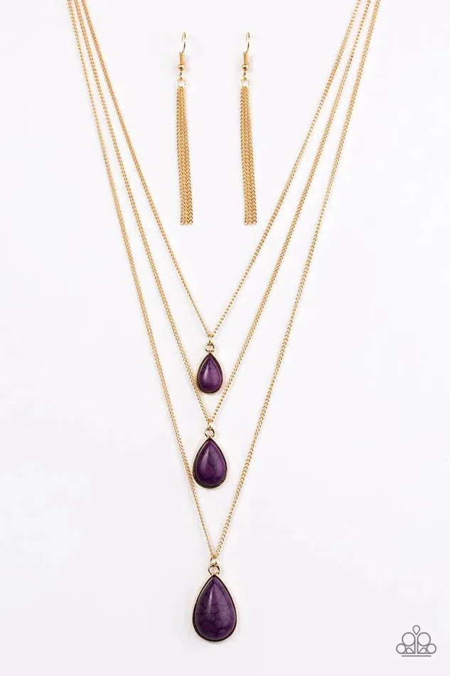 Paparazzi Necklace Mountain Tears Purple Paparazzi Jewelry Necklaces
