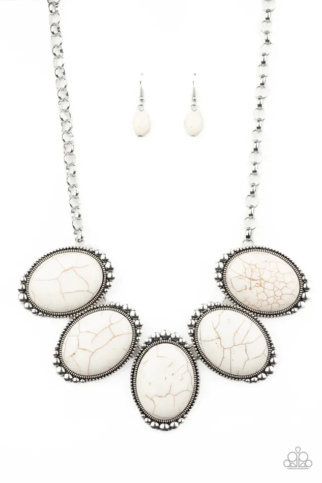 Paparazzi Necklace Prairie Goddess White Paparazzi Jewelry Necklaces