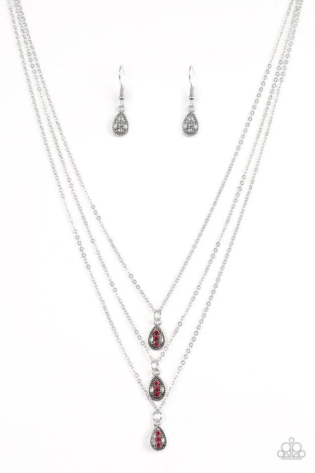 Paparazzi Necklace Radiant Rainfall Red Paparazzi Jewelry Necklaces