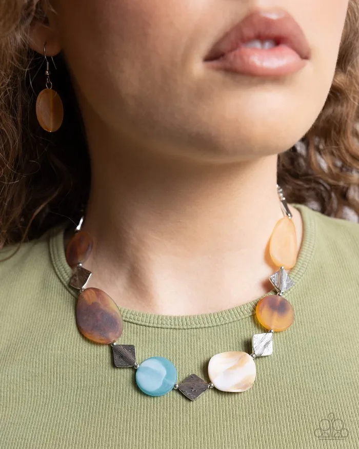 Paparazzi Necklace Reflective Redux Brown Paparazzi Jewelry Necklaces