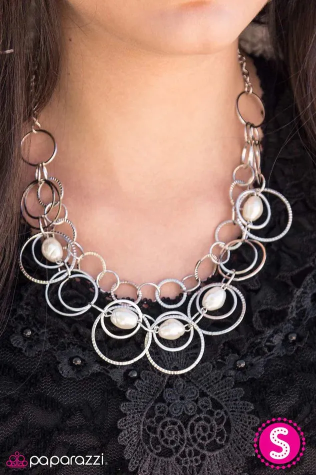 Paparazzi Necklace Rock Around the Clock White Paparazzi Jewelry Necklaces