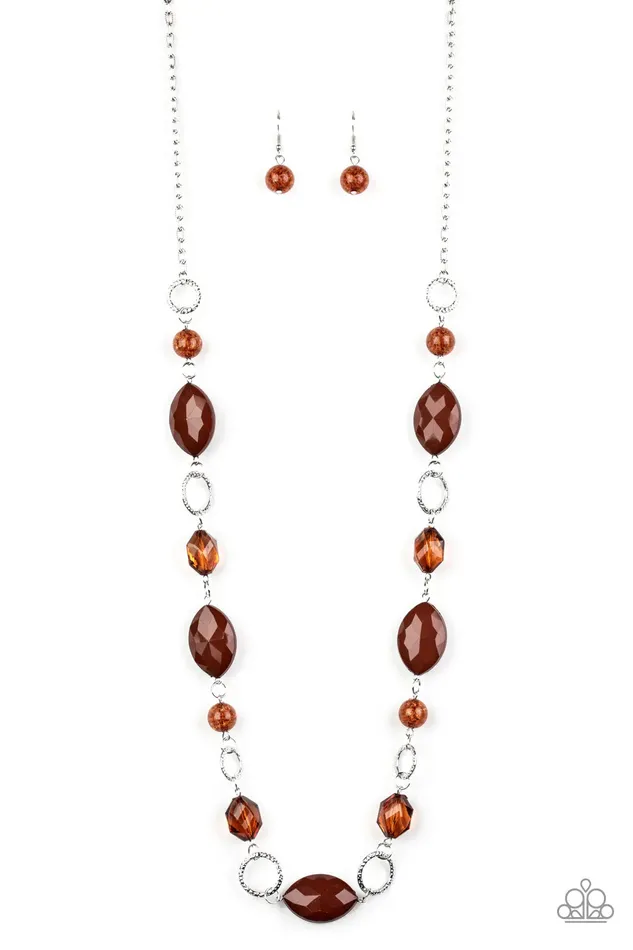 Paparazzi Necklace Shimmer Simmer Brown Paparazzi Jewelry Necklaces