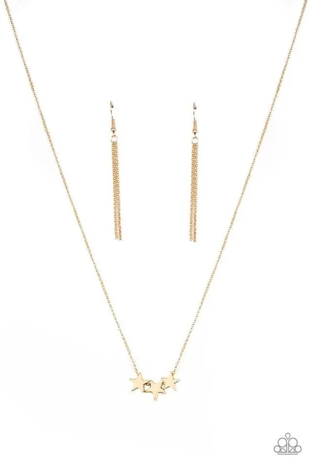 Paparazzi Necklace Shoot For The Stars Gold Paparazzi Jewelry Necklaces