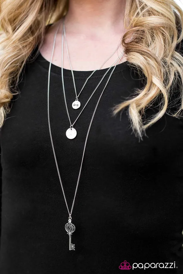 Paparazzi Necklace The Key To Love White Paparazzi Jewelry Necklaces