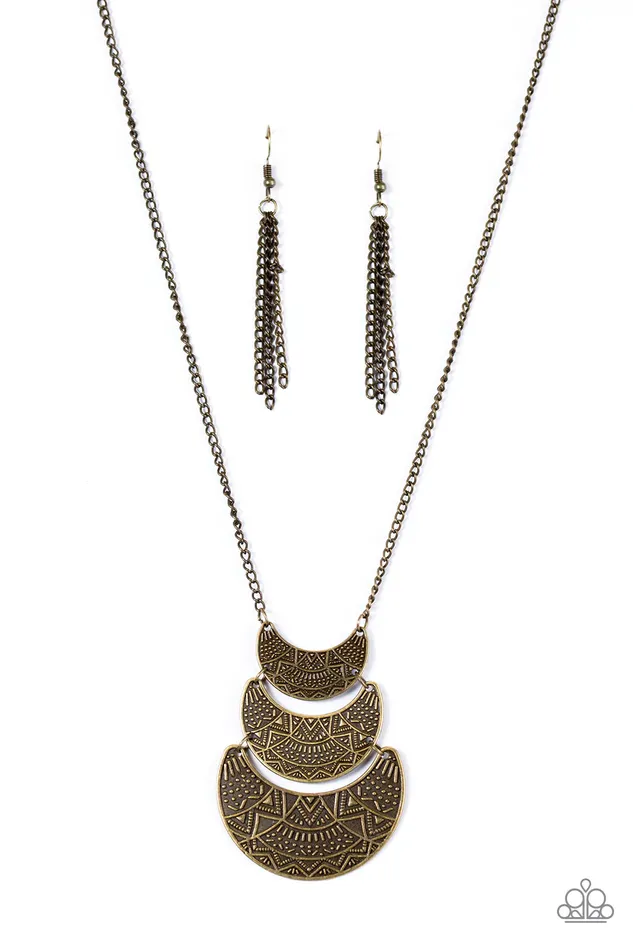 Paparazzi Necklace Too Much Too MOON Brass Paparazzi Jewelry Necklaces