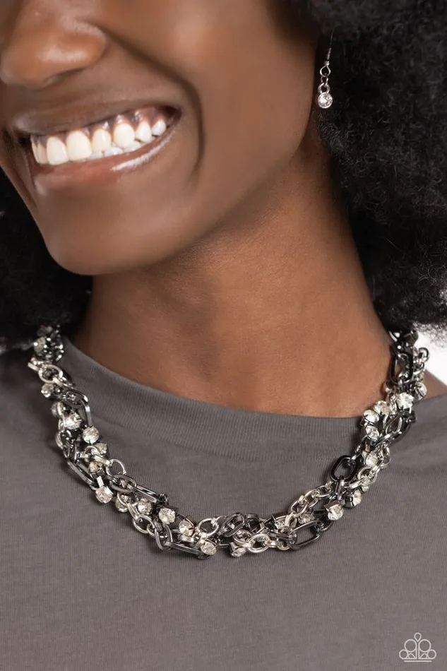 Paparazzi Necklace Totally TwoToned Silver Paparazzi Jewelry Necklaces