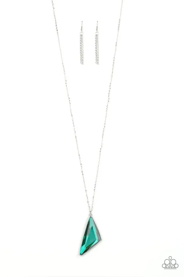 Paparazzi Necklace Ultra Sharp Green Paparazzi Jewelry Necklaces