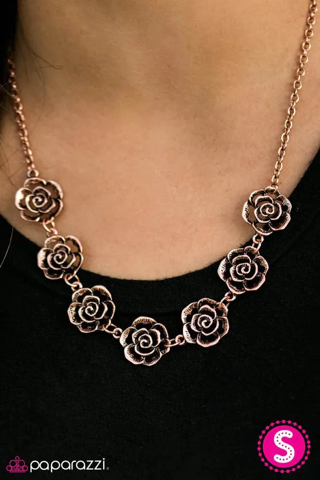 Paparazzi Necklace Until The Last Petal Falls Copper Paparazzi Jewelry Necklaces