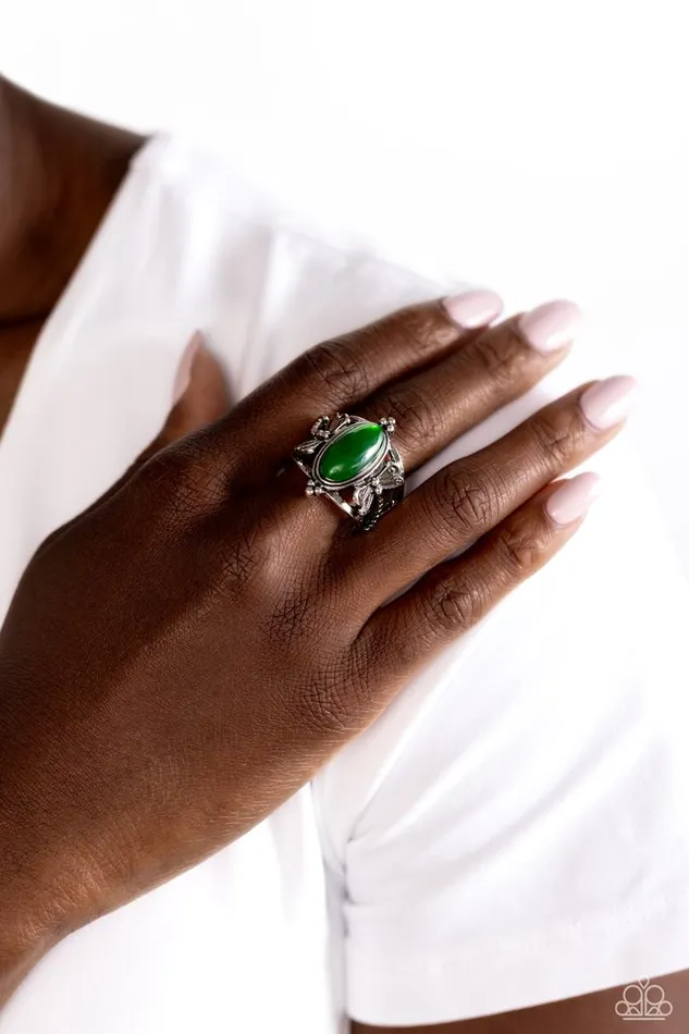 Paparazzi Ring Dance of the Dragonflies Green Paparazzi Jewelry Rings