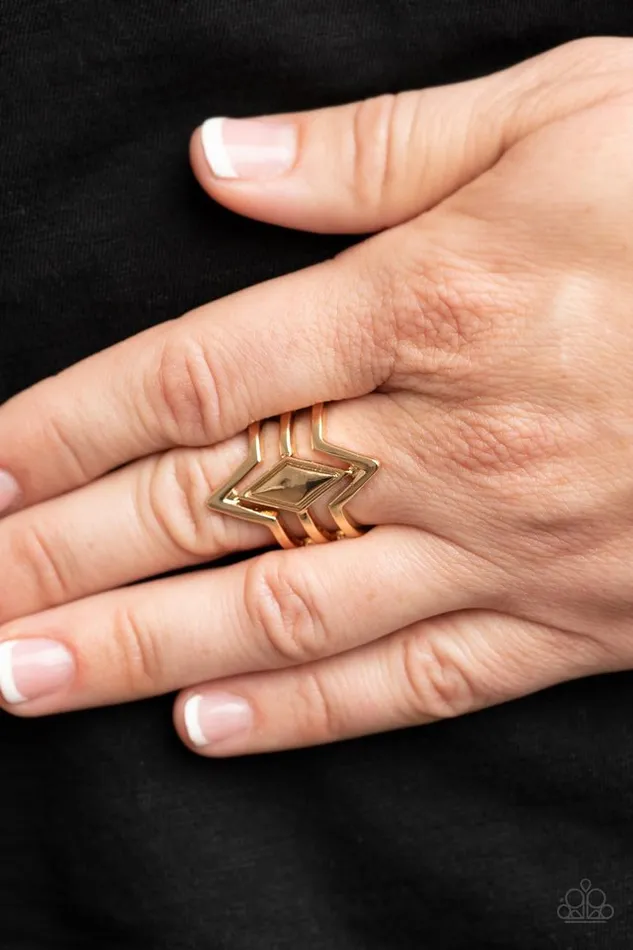 Paparazzi Ring Deceivingly Diamond Gold Paparazzi Jewelry Rings