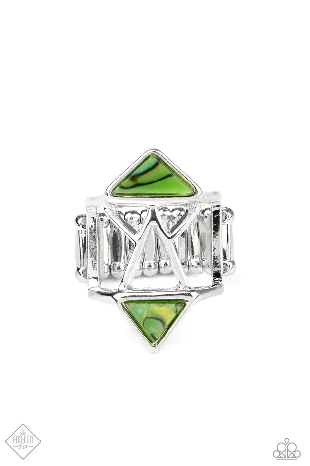 Paparazzi Ring Fashion Fix Dec 2020 Making Me Edgy Green Paparazzi Jewelry Rings