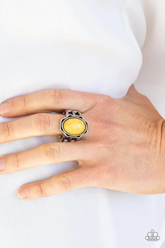 Paparazzi Ring Flowering Dunes Yellow Paparazzi Jewelry Rings