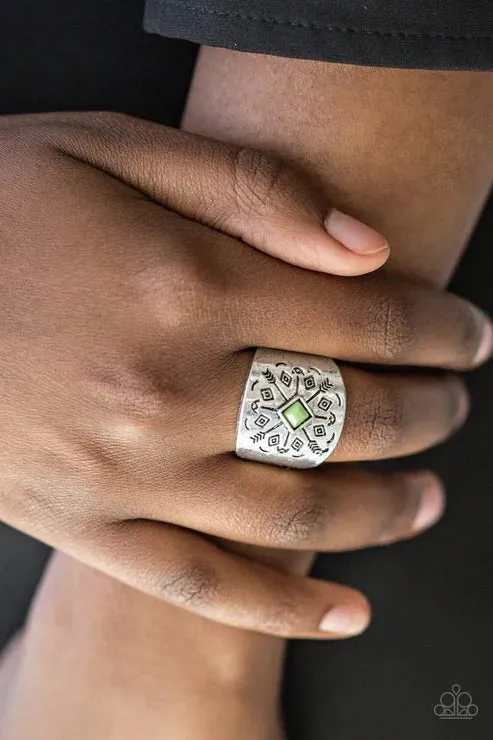 Paparazzi Ring Here Today Gone TomARROW Green Paparazzi Jewelry Rings