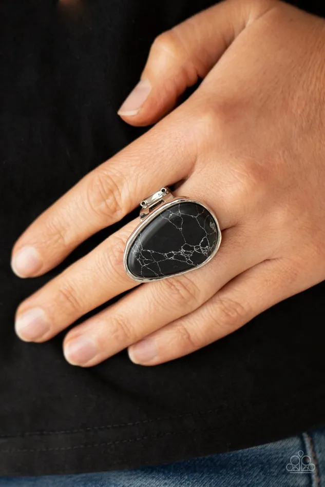 Paparazzi Ring Marble Mecca Black Paparazzi Jewelry Rings