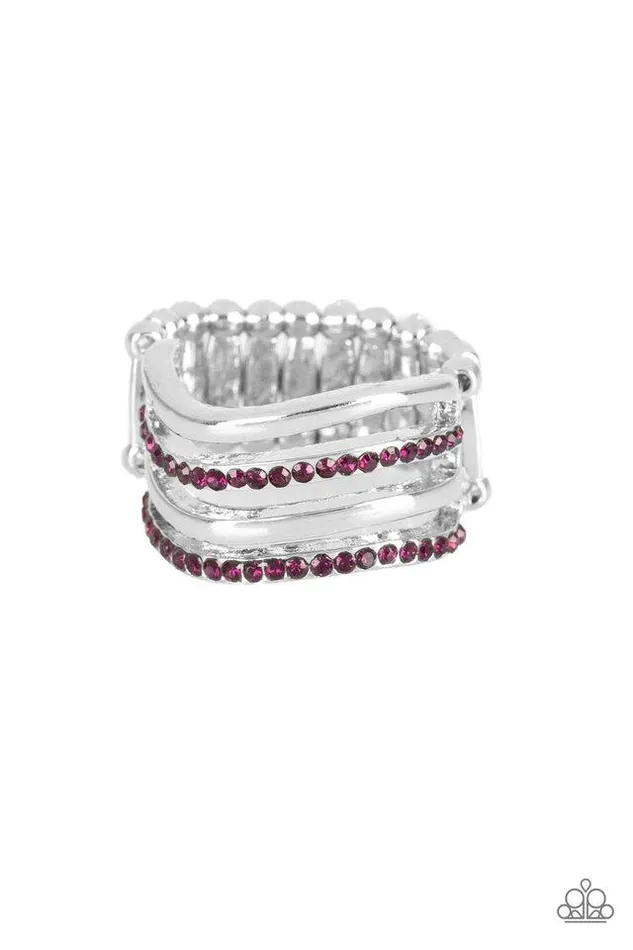 Paparazzi Ring Pageant Wave Purple Paparazzi Jewelry Rings