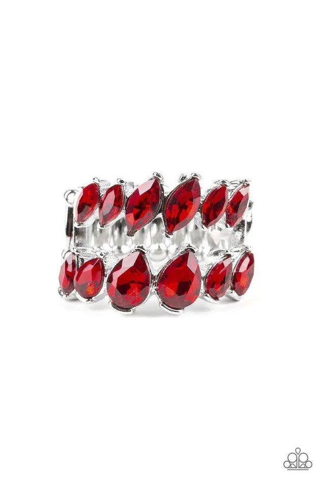 Paparazzi Ring Timeless Tiers Red Paparazzi Jewelry Rings