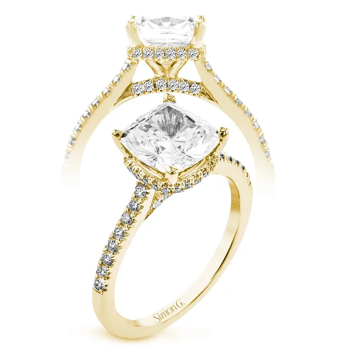 PreStyled Sets Simon G 18K Yellow Gold Semimount Hidden Diamond Halo Simon G PreStyled Sets Simon G 18K Yellow Gold Semimount Hidden Diamond Halo Simon G