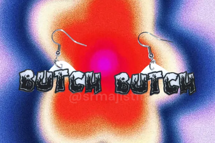 READY TO SHIP Butch and Femme Retro Flame Handmade Earrings Sam Makes Things Earrings
