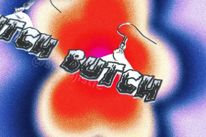READY TO SHIP Butch and Femme Retro Flame Handmade Earrings Sam Makes Things Earrings