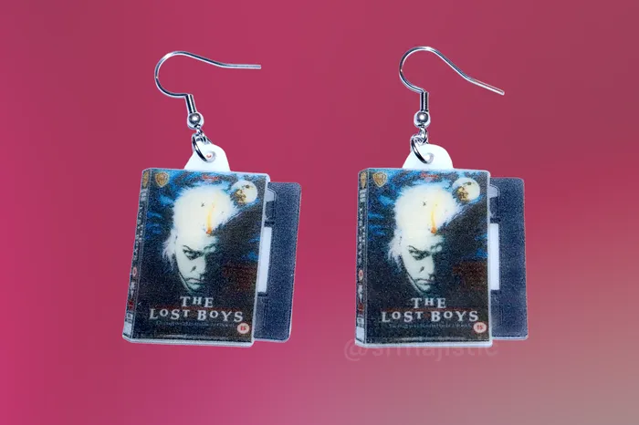 READY TO SHIP The Lost Boys 1987 Movie VHS style Handmade Earrings Sam Makes Things Earrings READY TO SHIP The Lost Boys 1987 Movie VHS style Handmade Earrings Sam Makes Things Earrings