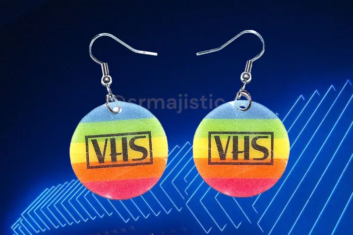 READY TO SHIP VHS Movie Genre Sticker 2D detailed Handmade Earrings Sam Makes Things Earrings READY TO SHIP VHS Movie Genre Sticker 2D detailed Handmade Earrings Sam Makes Things Earrings