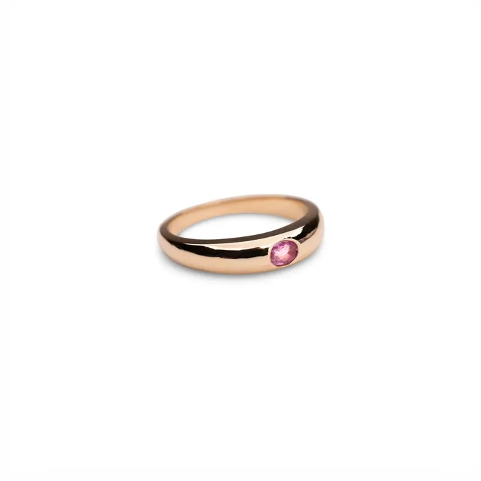 RG Rings 14k Thin Pink Sapphire Dome Ring