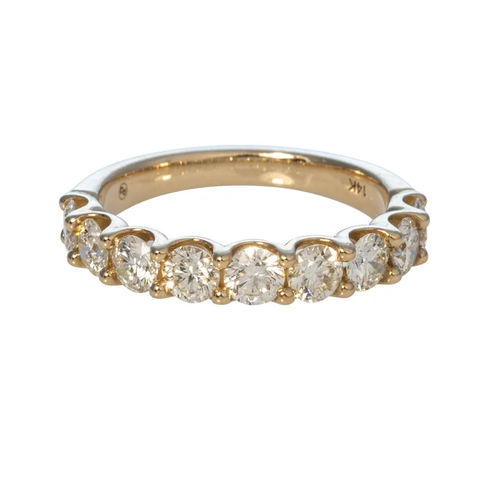 Rings 15ctw Round Diamond 9Stone 14K Yellow Gold Band Croghans
